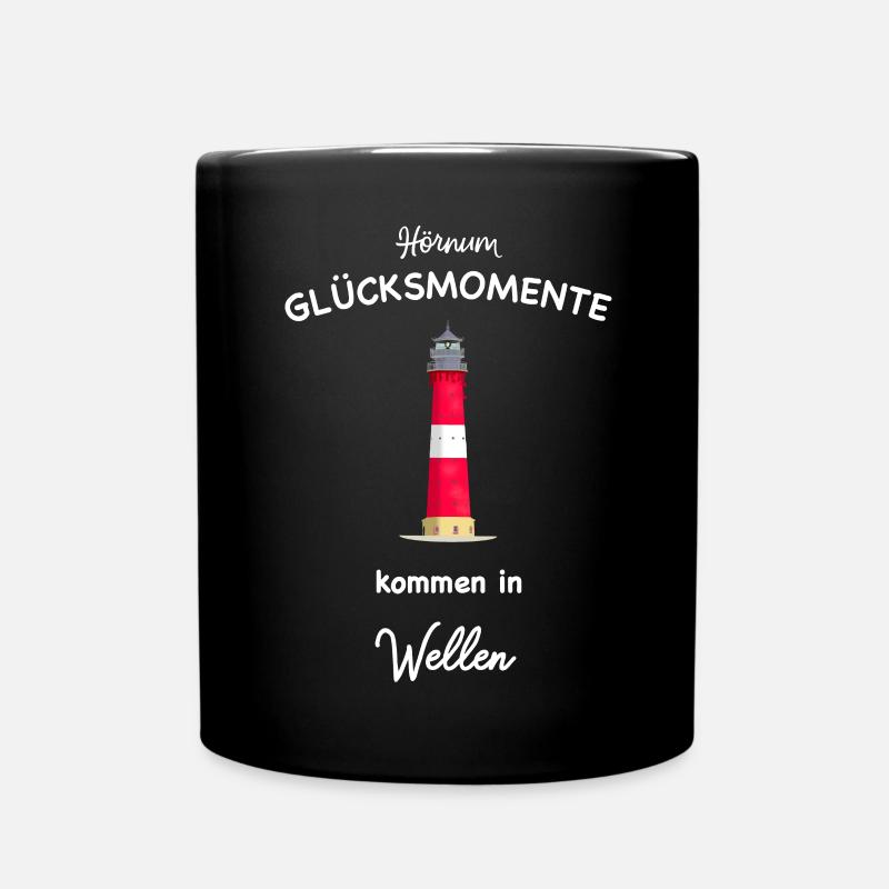 Sylt, Hörnum, Surfer, Kiter, Segler, Wassersport - Tasse einfarbig - Schwarz