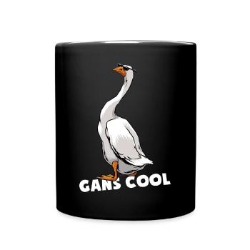 Colle Gans mit Sonnenbrille - Wortspiel - Gänsefan - Tasse einfarbig - Schwarz - Vorne