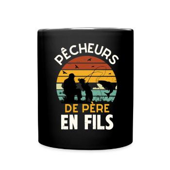 pêcheurs de père en fils - Mug uni - noir - Devant