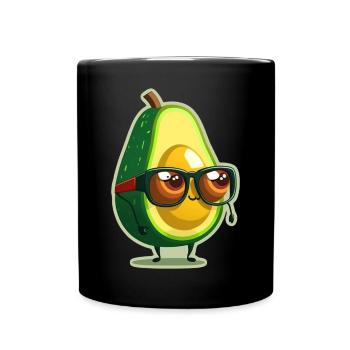 Niedliche Avocado Brille Vegetarier Veganer - Tasse einfarbig - Schwarz - Vorne
