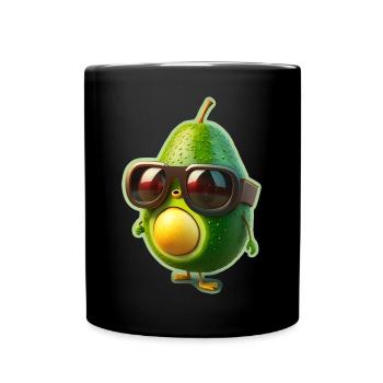 Niedliche Avocado Brille Vegetarier Veganer - Tasse einfarbig - Schwarz - Vorne