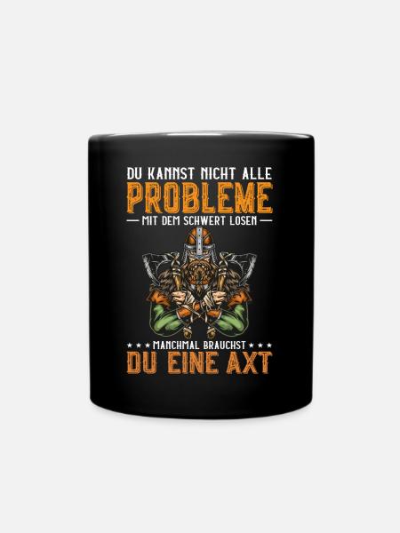 Axt Nordmann Wikinger Geschenkidee - Tasse einfarbig - Schwarz