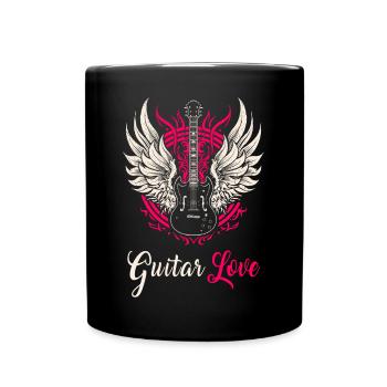 L'amour de la guitare - Mug uni - noir - Devant