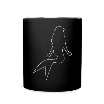 Contour de sirène - Mug uni - noir - Devant