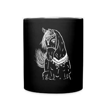 Pferd - Tasse einfarbig - Schwarz - Vorne