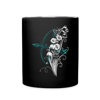 Maiglöckchen Pfeil Bogen - Tasse einfarbig - Schwarz - Vorne