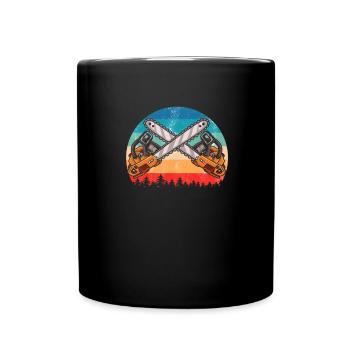 Cadeaux en bois Tronçonneuse Menuisiers - Mug uni - noir - Devant