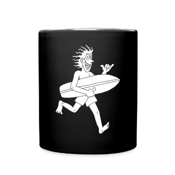 Ungeduldiger Surfer (weiß) - Tasse einfarbig - Schwarz - Vorne