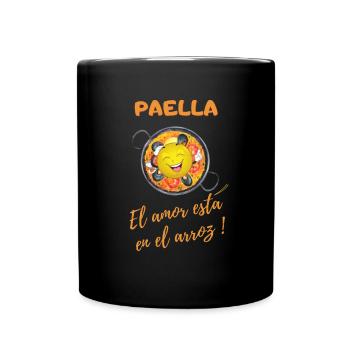 Paella Love est dans le riz - Mug uni - noir - Devant