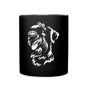 Schnauzer head "Black Edition" - Full Colour Mug - black - Front