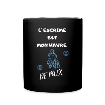 L'ESCRIME EST MON HAVRE DE PAIX - Mug uni - noir - Devant