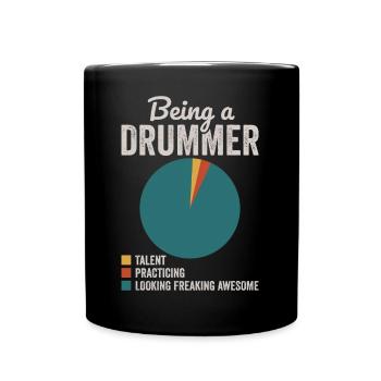 Être batteur percussion joueur de batterie musicien - Mug uni - noir - Devant