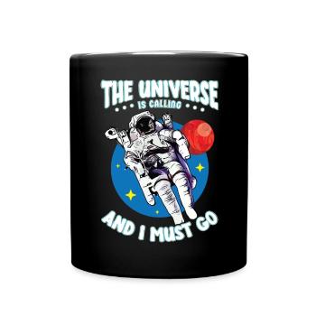 The Universe Is Calling And I Must Go Spaceman - Full Colour Mug - black - Front