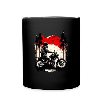 motorrad sonnenuntergang - Tasse einfarbig - Schwarz - Vorne