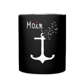 Moin Begrüßung Norddeutschland Küste Norden - Tasse einfarbig - Schwarz - Vorne