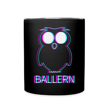 Ballern Techno Raver Electro Rave Musik Club - Tasse einfarbig - Schwarz - Vorne