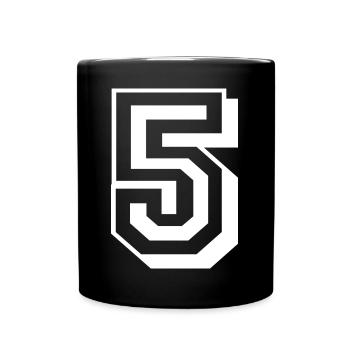 5 Five Number Birthday White - Full Colour Mug - black - Front