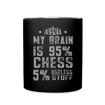 Lusitger Schachspieler Spruch I Schach - Tasse einfarbig - Schwarz - Vorne