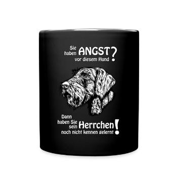Angst vor DD? Herrchen - Tasse einfarbig - Schwarz - Vorne