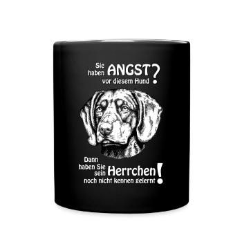 Angst vor Brandelbracke? Herrchen - Tasse einfarbig - Schwarz - Vorne