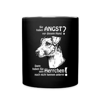 Angst vor Foxterrier? Herrchen - Tasse einfarbig - Schwarz - Vorne