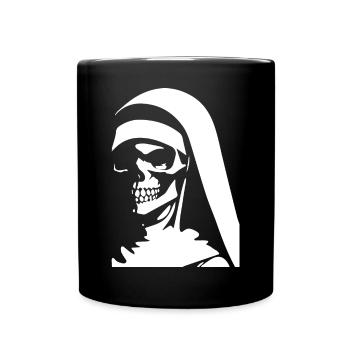 Enigmatic Charm Abounds in Unholy Nun, Satanic, a - Full Colour Mug - black - Front