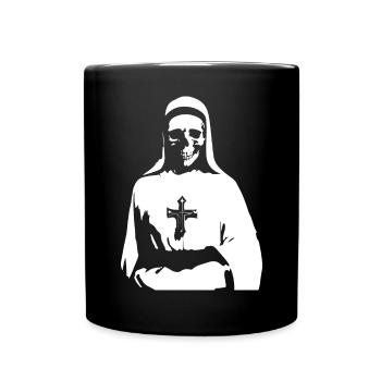 Der Reiz der Dunkelheit Unheilige Nonne, Gotik und Oc - Tasse einfarbig - Schwarz - Vorne