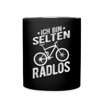 Selten Radlos Fahrrad Radsport Fahrradfahrer Bike - Tasse einfarbig - Schwarz - Vorne