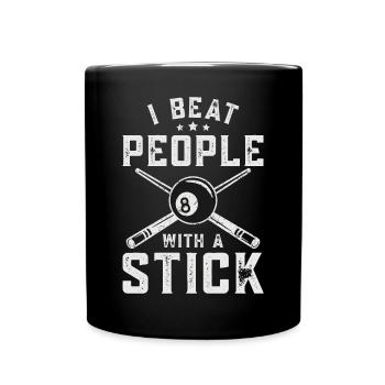 Billard Billardkugel Billardspieler - Tasse einfarbig - Schwarz - Vorne