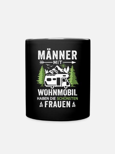 Wohnmobil Camping Wohnmobilfahrer Campingurlaub - Tasse einfarbig - Schwarz