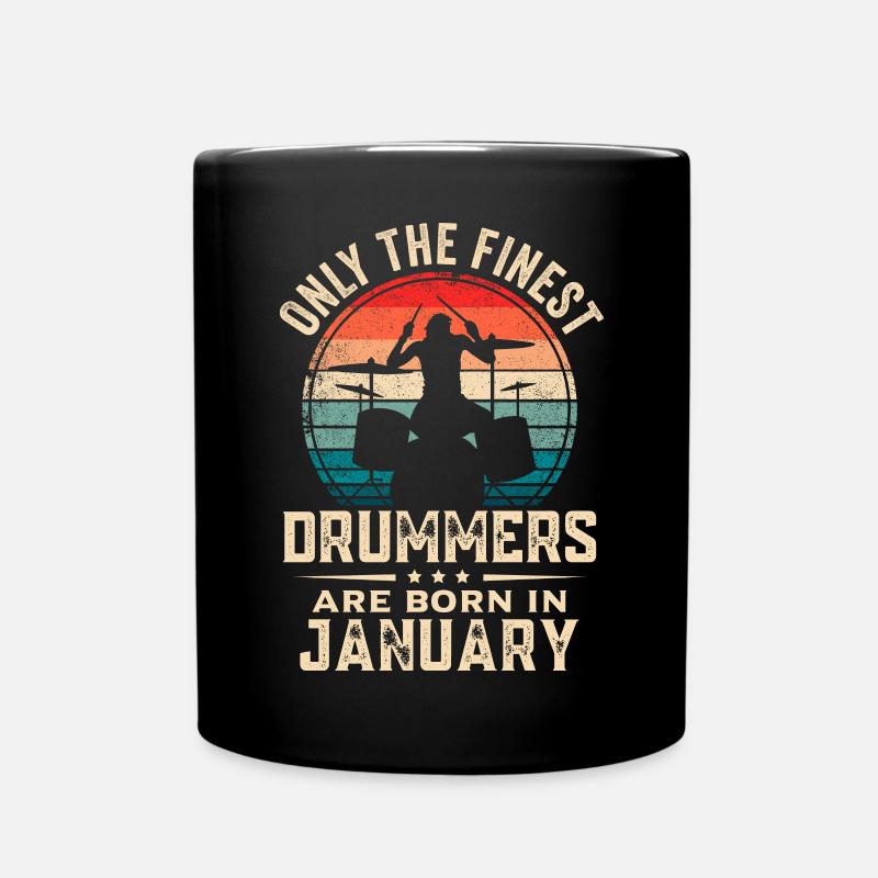 Batteurs nés en janvier Batteur d’anniversaire - Mug uni - noir