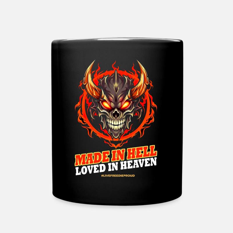 FABRIQUÉ EN ENFER AIMÉ AU PARADIS - TEUFELSFLAMMEN - Mug uni - noir