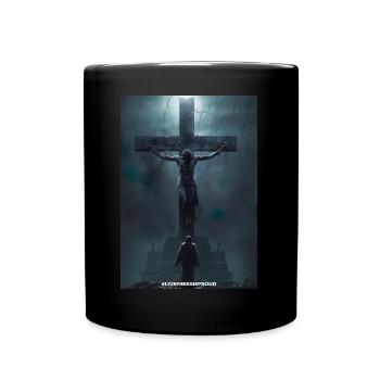 LIVE FREE DIE PROUD - MEIN ERLÖSER - Tasse einfarbig - Schwarz - Vorne