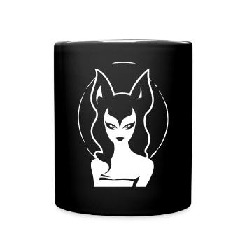 Gothic Girl Dark Fairytale Goth Okkulte Frauen Batc - Tasse einfarbig - Schwarz - Vorne