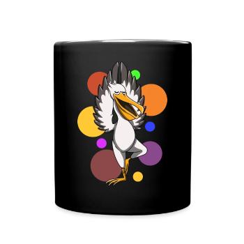 Yoga Pelikan - Tasse einfarbig - Schwarz - Vorne