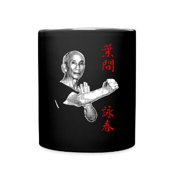 Yip Man Wing Chun Halftone Design - Full Colour Mug - black - Front