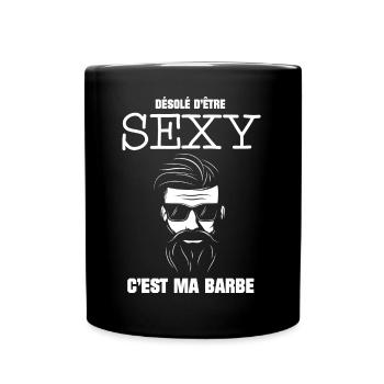 Mann Humor Opa Sexy C ist mein Bart - Tasse einfarbig - Schwarz - Vorne