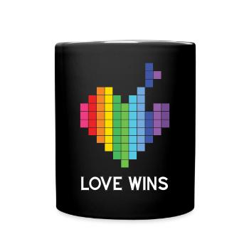 Pride Month LGBT - Love Wins - Full Colour Mug - black - Front