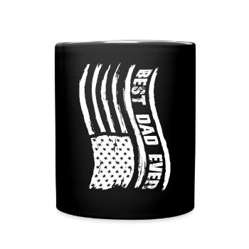 Patriotic Design with Stripes and Star - Full Colour Mug - black - Front