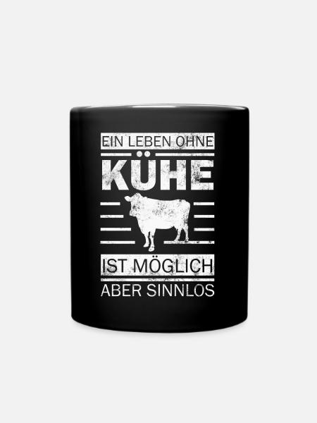 Kuh Kühe - Tasse einfarbig - Schwarz