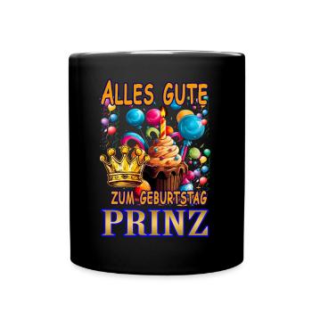 ALLES GUTE ZUM GEBURTSTAG PRINZ - HAPPY BIRTHDAY - Tasse einfarbig - Schwarz - Vorne