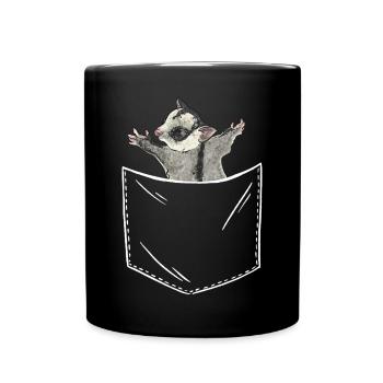 Kurzkopfgleitbeutler Sugar Glider - Tasse einfarbig - Schwarz - Vorne