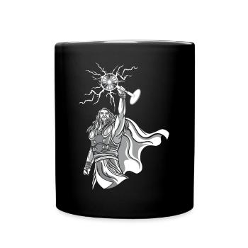 lustige Thor verarsche Ventilathor - Tasse einfarbig - Schwarz - Vorne