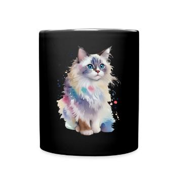 Ragdoll - Tasse einfarbig - Schwarz - Vorne