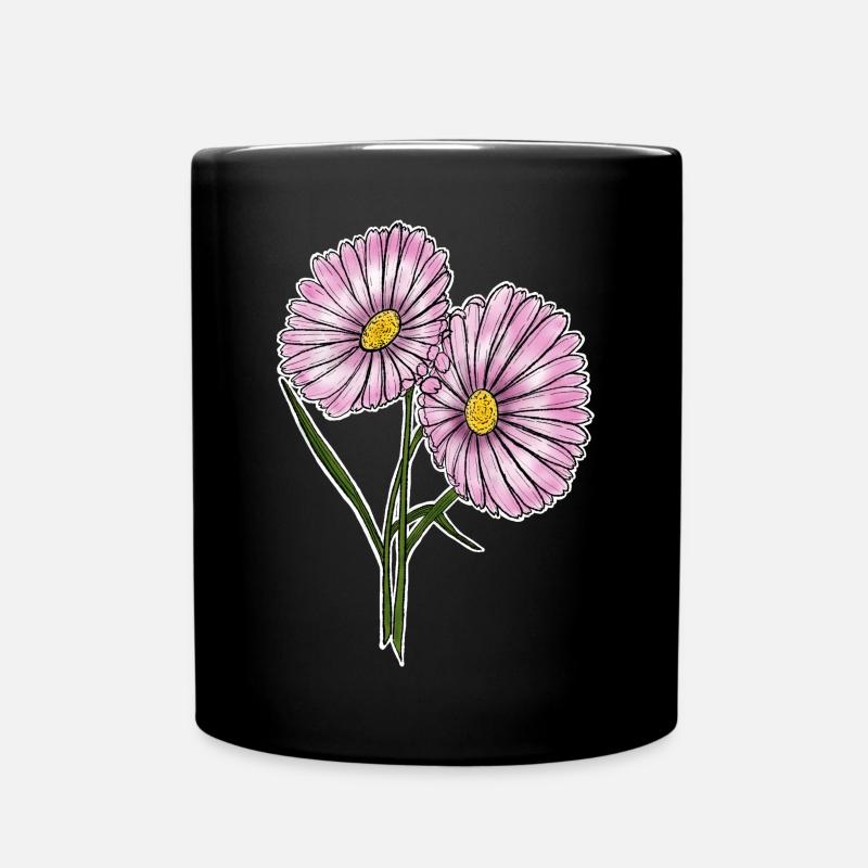 Gänseblümchen - Tasse einfarbig - Schwarz
