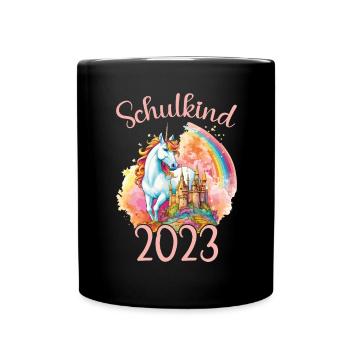 Schoolchild 2023 School enrollment unicorn school pupil - Full Colour Mug - black - Front