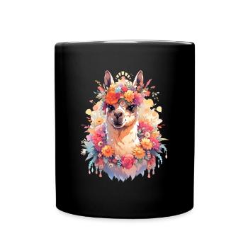 Lama - Tasse einfarbig - Schwarz - Vorne