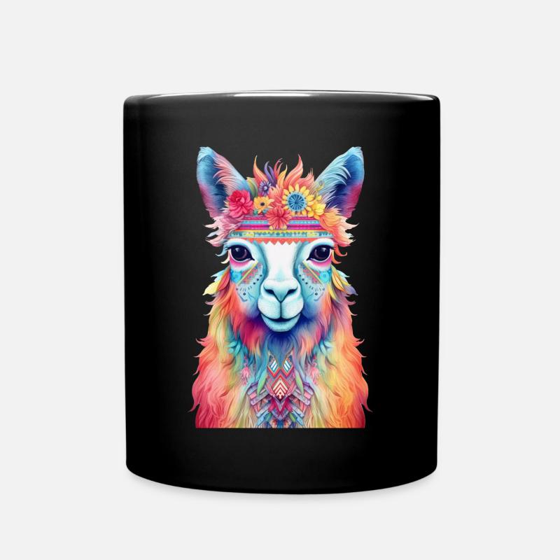 Lama - Tasse einfarbig - Schwarz