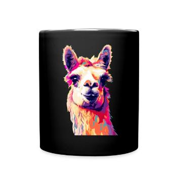Lama - Tasse einfarbig - Schwarz - Vorne