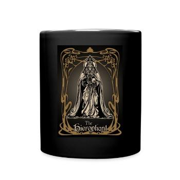 Die Hierophante Tarotkarte - Tasse einfarbig - Schwarz - Vorne